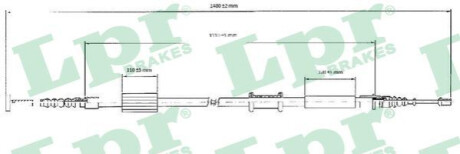 Трос, стояночная тормозная система LPR C0208B