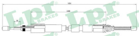 Трос ручного гальма LPR C0974B