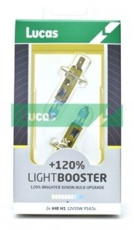 Лампа H1 12в яр.+120 % Light Booster, к-т 2шт. Lucas LLX448XLSX2 (фото 1)