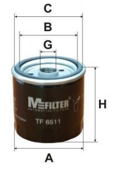 Масляный фильтр - (SHY114302 / SH0114302A / MD353795) M-FILTER TF 6511 (фото 1)
