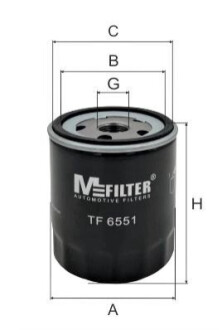 Фильтр масла transit 2.3i 16v 06- /focuc/mondeo/mazda 1.8/2.0 00- M-FILTER TF 6551