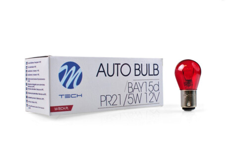 Лампочка 12V P21/5W 21/5W BAY15D червона M-tech Z16