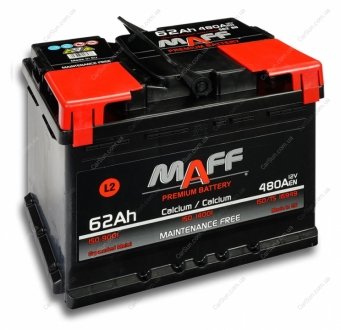 Аккумулятор 62Ah 6СТ-62 L+ (пт 560) (необслуж) Maff 562E1 (фото 1)