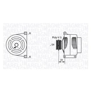 ALTERNATOR FIAT PUNTO 1.4 TURBO 09- MAGNETI MARELLI 063377426010 (фото 1)