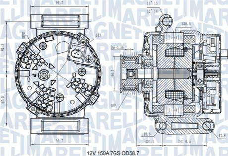 ALTERNATOR FORD MAGNETI MARELLI 063731557610