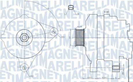 ALTERNATOR CITROEN,PEUGEOT MAGNETI MARELLI 063731665010