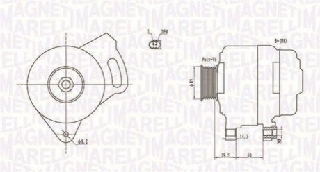 ГЕНЕРАТОР VW T4 90- MAGNETI MARELLI 063731750010 (фото 1)