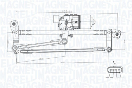 МЕХАНІЗМ ОЧИЩУВАЧА З ДВИГУНОМ SEAT IBIZA IV, VW JETTA IV, POLO 03/09- PR°D MAGNETI MARELLI 064351737010