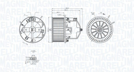 Моторчик пічки Land Rover Freelander 06-14/Range Rover Evoque 11-19 MAGNETI MARELLI 069412352010