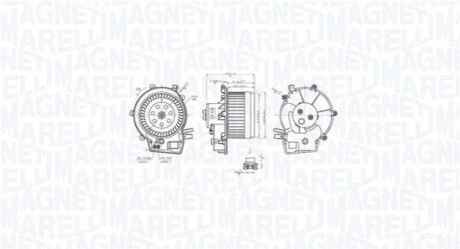 Elektrowentylator nagrzewnicy MERCEDES C-CLASS (W203) 180 MAGNETI MARELLI 069412763010