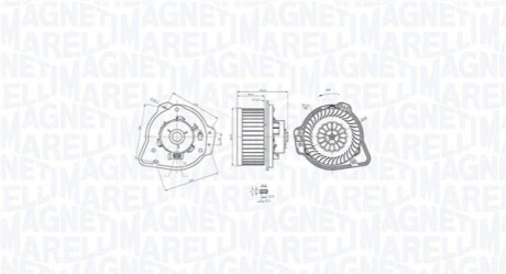 Elektrowentylator nagrzewnicy VOLVO V70 I (875, 876) 2.4 MAGNETI MARELLI 069412772010