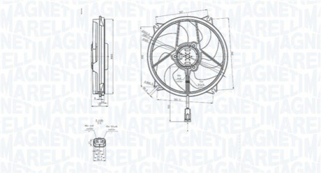 Вентилятор радіатора (електричний) Citroen Berlingo 1.2-Electric 00- MAGNETI MARELLI 069422839010