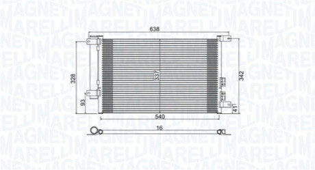 Condenser, air conditioning MAGNETI MARELLI 350203733000