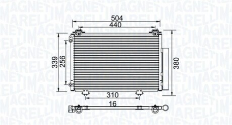 Condenser, air conditioning MAGNETI MARELLI 350203736000