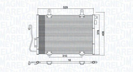 Condenser, air conditioning MAGNETI MARELLI 350203775000