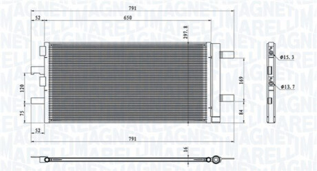 Condenser, air conditioning MAGNETI MARELLI 350203786000