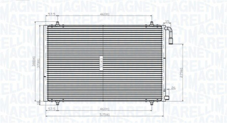 Skraplacz PEUGEOT 206 1.1/1.4/1.6, 1.4/1.6/2.0HDi MAGNETI MARELLI 350203825000