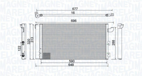 Condenser, air conditioning MAGNETI MARELLI 350203857000