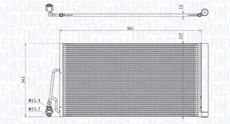 Радіатор кондиціонера (з осушувачем) Mini Cooper/One 1.6/2.0 06-16 MAGNETI MARELLI 350203861000