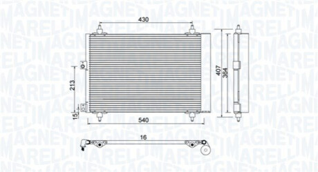 Skraplacz CITROEN BERLINGO 1.6 HDI 75 MAGNETI MARELLI 350203920000