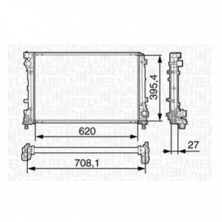 Радиатор, охлаждения дивгателя MAGNETI MARELLI 350213131700