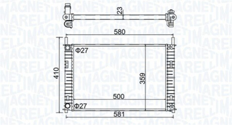 Радіатор охолодження Ford Fiesta V/Fusion/Mazda 2 1.3/1.4 TDCi 01-10 MAGNETI MARELLI 350213152700