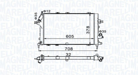 Радиатор системы охлаждения MAGNETI MARELLI 350213153400