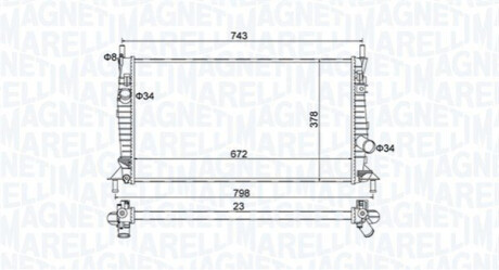 Радіатор охолодження Mazda 3 1.6DI Turbo/MZ-CD/2.0MZR-CD 03-09 MAGNETI MARELLI 350213157400