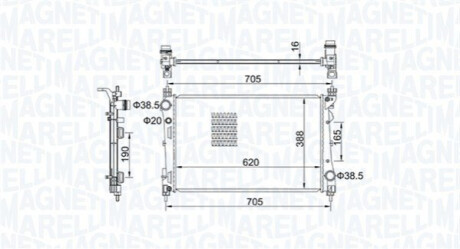 Радиатор системы охлаждения MAGNETI MARELLI 350213163100