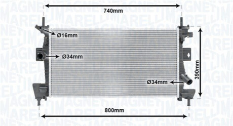 Chłodnica FORD FOCUS III 1.6Ti MAGNETI MARELLI 350213170200