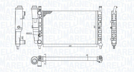 Radiator, engine cooling MAGNETI MARELLI 350213172400