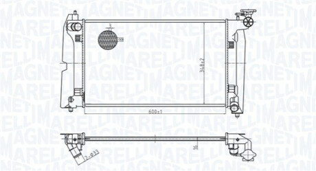 Радіатор охолодження Toyota Avensis/Corolla 1.4/1.8 01-09 MAGNETI MARELLI 350213178300