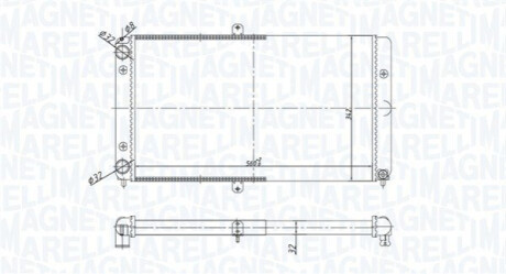 Radiator, engine cooling MAGNETI MARELLI 350213180700 (фото 1)