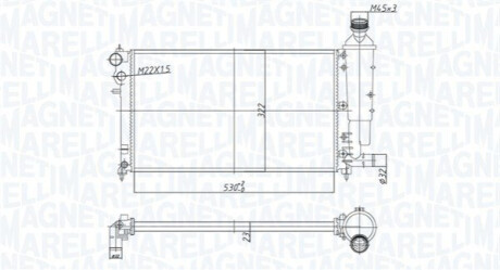 Radiator, engine cooling MAGNETI MARELLI 350213181300