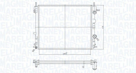 Radiator, engine cooling MAGNETI MARELLI 350213182200