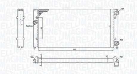 Радіатор охолодження VW Gold III/Vento 1.6-2.0 91-99 MAGNETI MARELLI 350213185300