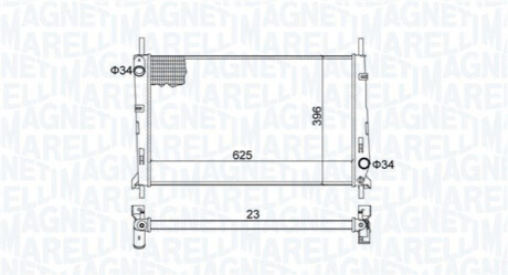 Радіатор охолодження Ford Mondeo I-II 1.6-2.5 93-01 MAGNETI MARELLI 350213189300