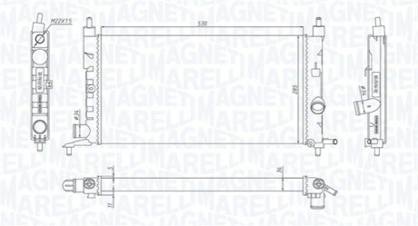 Радіатор охолодження Opel Combo 1.2/1.4 94-01 MAGNETI MARELLI 350213190400