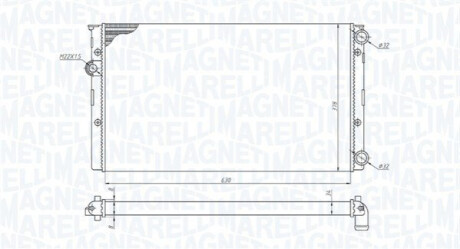 Radiator, engine cooling MAGNETI MARELLI 350213191100