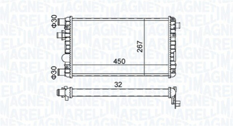 Радіатор охолодження Fiat Seicento 1.1 98-10 MAGNETI MARELLI 350213191300