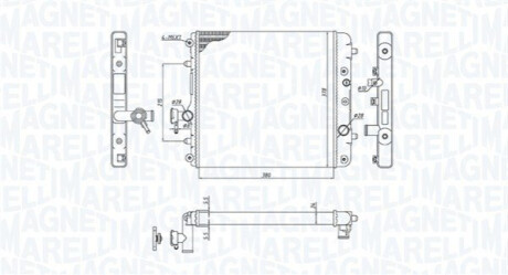 Radiator, engine cooling MAGNETI MARELLI 350213193100