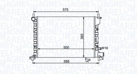 Radiator, engine cooling MAGNETI MARELLI 350213193300