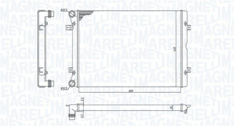 Радіатор охолодження VW Sharan/Ford Galaxy I 1.9TDI/2.0TDI 02-10 MAGNETI MARELLI 350213196100