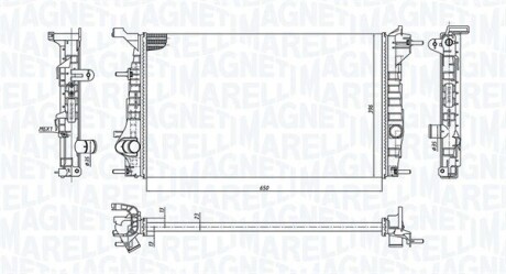 Радіатор охолодження Renault Scenic III/Megane III 1.6/1.9/2.0dCi/2.0/2.0TCe 08- MAGNETI MARELLI 350213199200