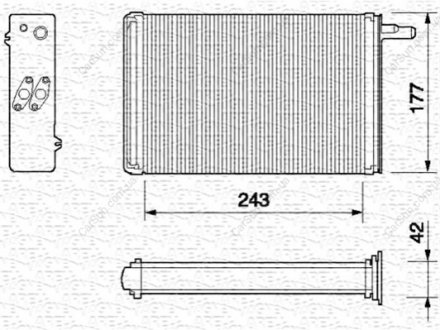 Теплообмінник, система опалення салону MAGNETI MARELLI 350218056000 (фото 1)