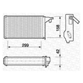 Теплообменник, отопление салона MAGNETI MARELLI 350218062000