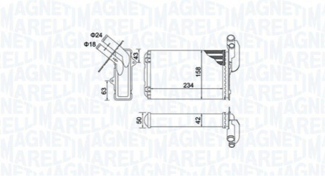 HEATER RADIATOR MAGNETI MARELLI 350218405000