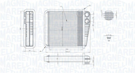 Радиатор печки VW Caddy III/Golf V/VI 03- MAGNETI MARELLI 350218423000