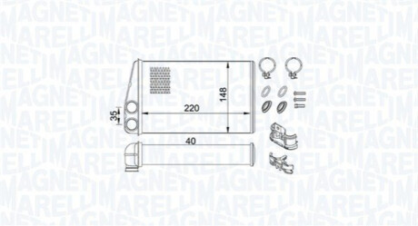 Радиатор печки MAGNETI MARELLI 350218438000