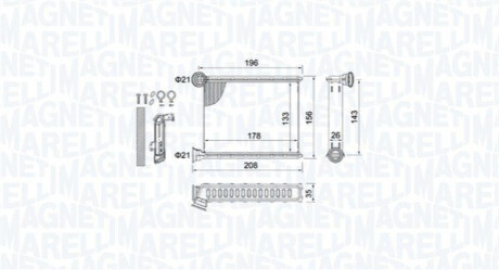 Радіатор пічки Renault Clio IV/Logan II/Dacia Sandero 1.2TCe/1.5dCi 12- MAGNETI MARELLI 350218459000